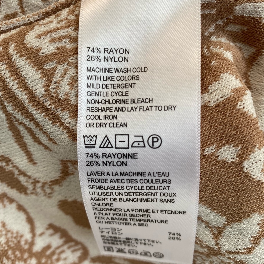 Tommy Bahama Knit Dress XL Brown White Floral Print Excellent Condition - Picture 5 of 8